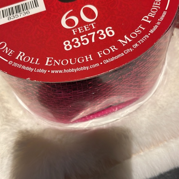2 Christmas Pink 2 1/4” Wide 60’ L each Metallic Deco Mesh Ribbon garland… - Picture 2 of 3